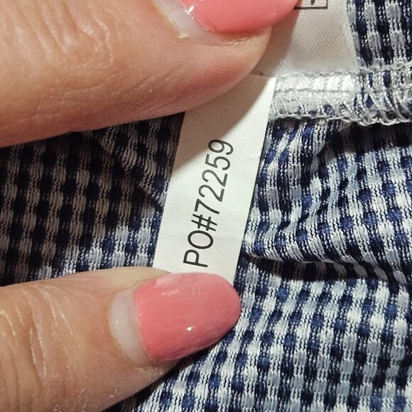 TravisMathew Mens Blue & White Checkered Short Sleeve Polo Shirt Size XL - Picture 12 of 16